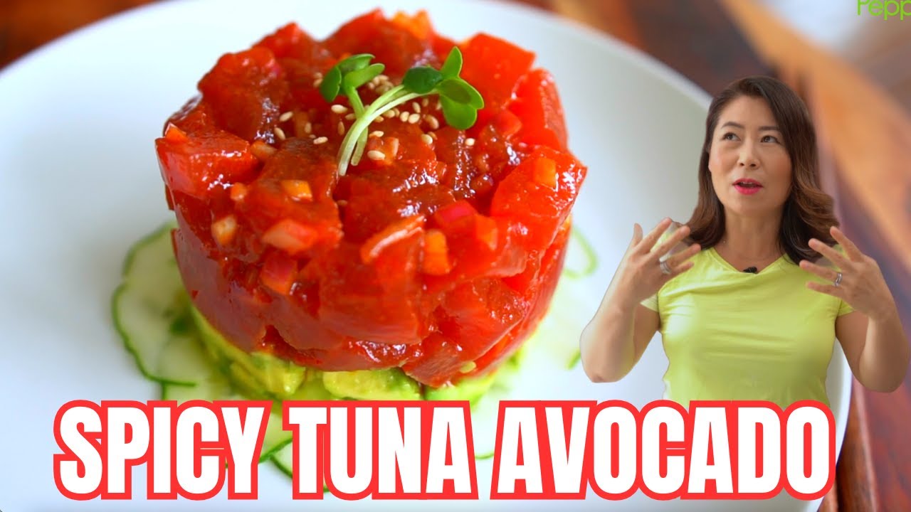 Spicy Gochujang Tuna Avocado Recipe! Just like at a fancy restaurant but SO EASY & DELICIOUS to make!
