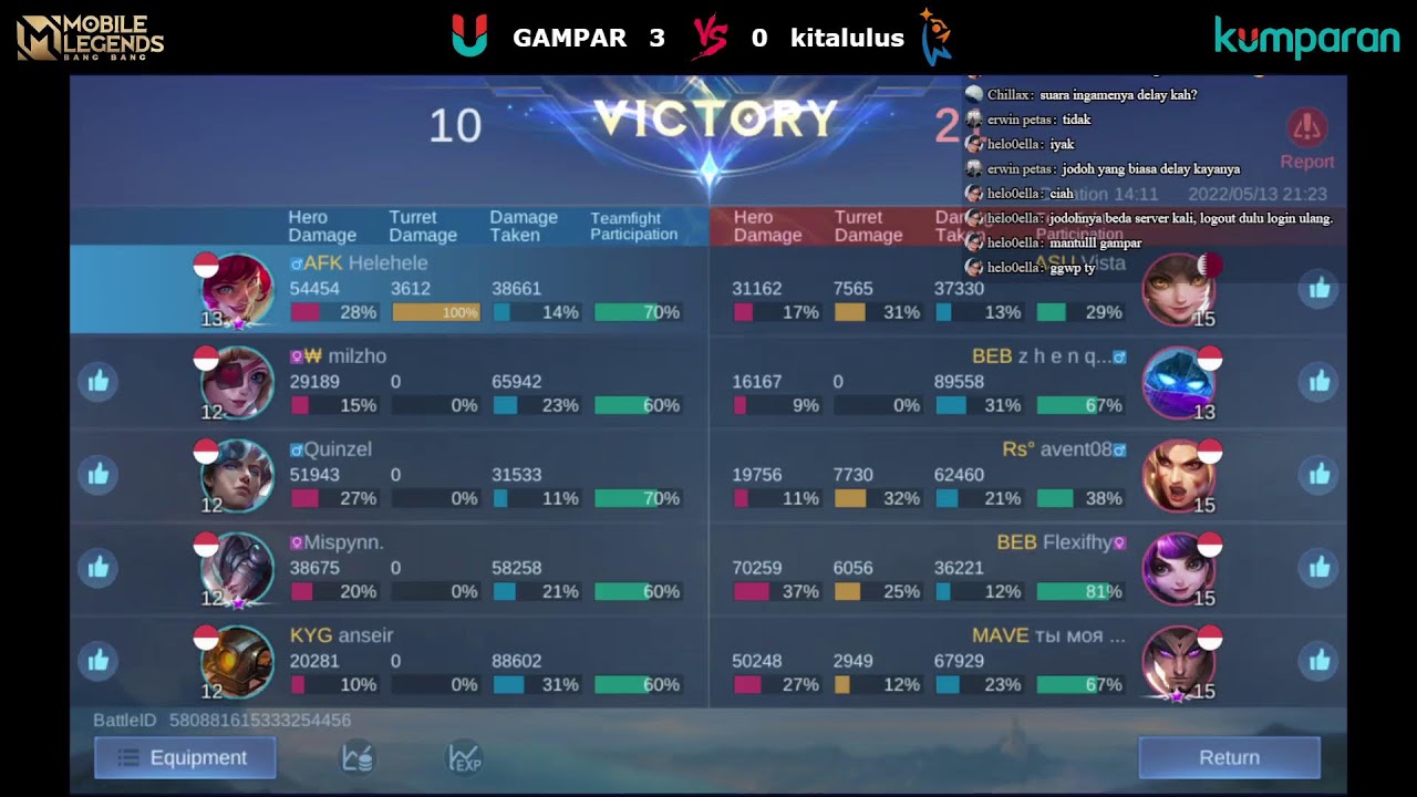 Mobile Legends Friendly Match | GAMPAR vs kitalulus
