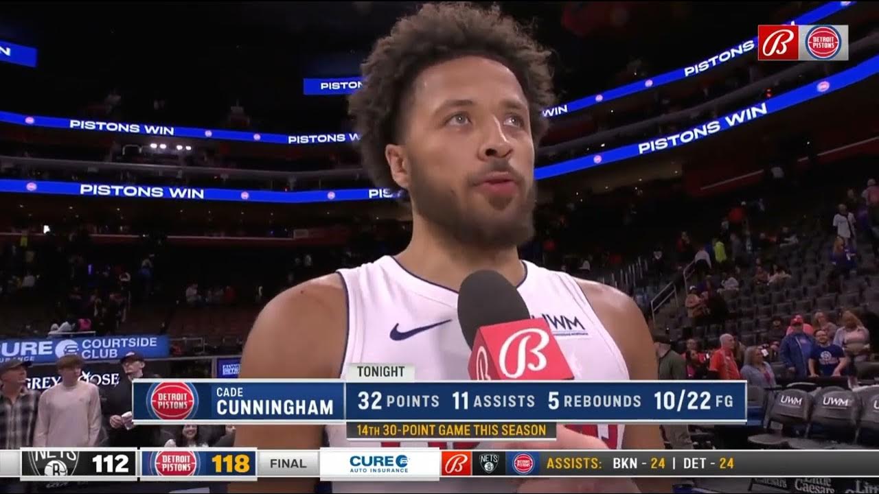 Cade Cunningham PostGame Interview Brooklyn Nets vs Detroit Pistons