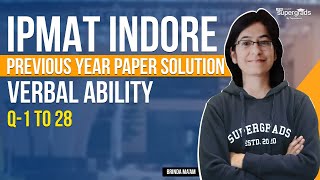 IPMAT Indore 2022 Paper Solution Verbal Ability (MCQ) Q.1 to Q.28 | IPMAT 2023 Exam Preparation