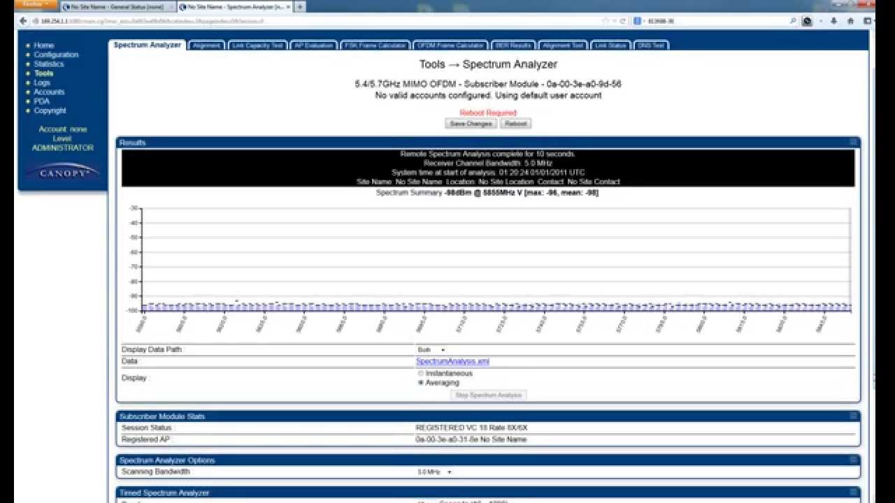 Cambium SM PMP450 12.2.2 interfaccia web di configurazione (GUI)