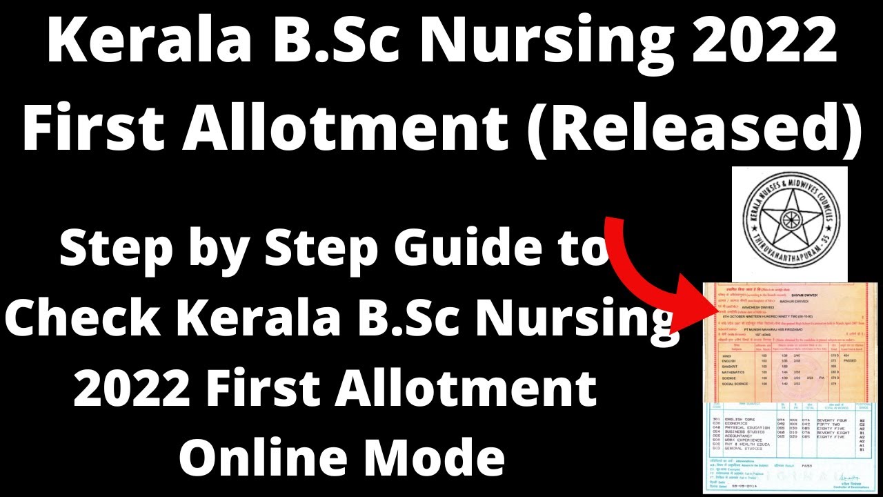 Kerala B.Sc Nursing 2022 First Allotment (Released)How to Check Kerala