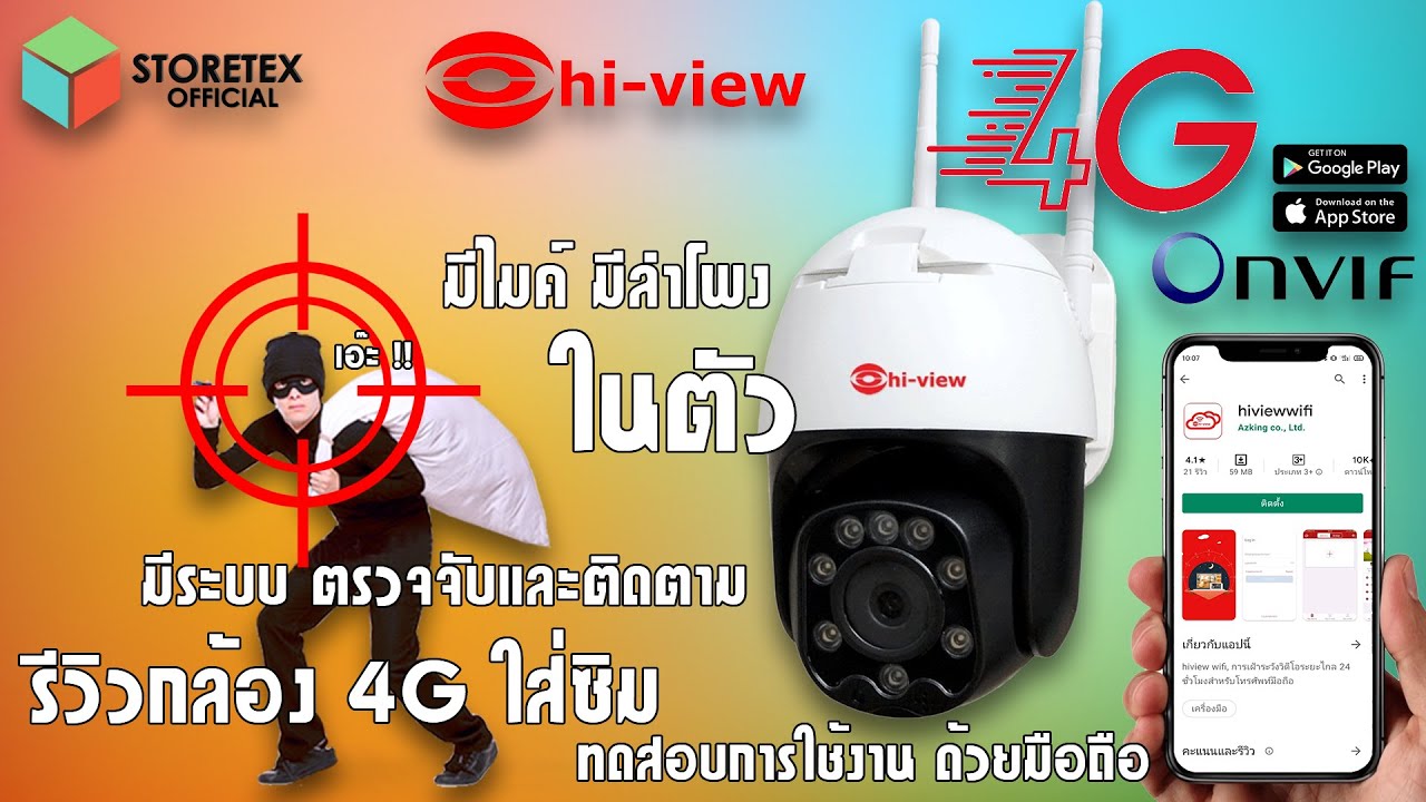 กล้องวงจรปิดแบบโดม  New  Hi View กล้อง 4G มาใหม่ รองรับ 4G WIFI LAN รองรับ ONVIF ด้วยนะ ครบเครื่องเลย!!!!