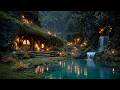Magical Forest Music | Cozy Fairy Cottage by the Crystal Pool with Gentle Waterfall Sounds