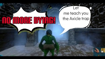 Tutorial Passing Ice Axe Trap in Dungeons on Ark Mobile.