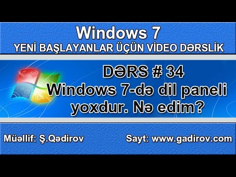 Windows 7 də dil paneli yoxdur Nə edim