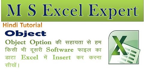 M S Excel Tutorial Part 22 ( Object in Excel)
