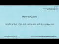 How to create a personal crisis and coping plan with a young person