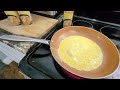 How to use butter Pam cooking spray to scramble eggs