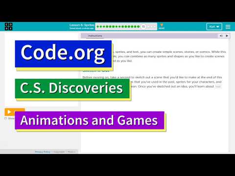 Sprites Lesson 6.15 Code.org Tutorial with Answers - Unit 3 Animation and Games CS Discoveries