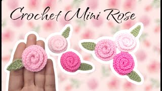 Crochet Mini Rose - Small rose - very easy tutorial #crochetrose