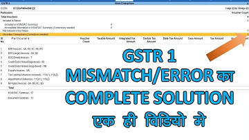 How To Solve Mismatch/Errors In Gstr1 In Tally Prime