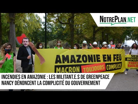 Incendies en Amazonie : les militant.e.s de Greenpeace Nancy dénoncent la complicité du gouvernement