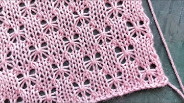 🌺 Нежнейший узор с ажурными бабочками на лицевой глади 🌺