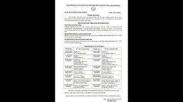 TS Inter Supplementary Exams 2023 Time Table released, exams from June 12