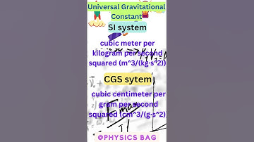 Universal Gravitational Constant units ||Physics Words: SI and CGS Units||