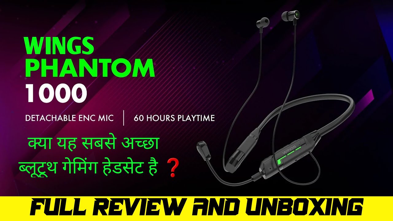 Wings Phantom 1000 Gaming Neckband Unboxing & Review | Detachable Mic | Best Budget Gaming Earphone