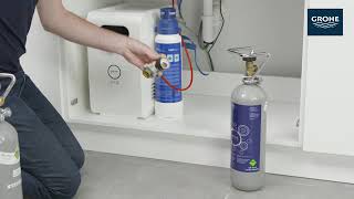 Как просто заменить газовый баллон для водной системы GROHE Blue Professional?