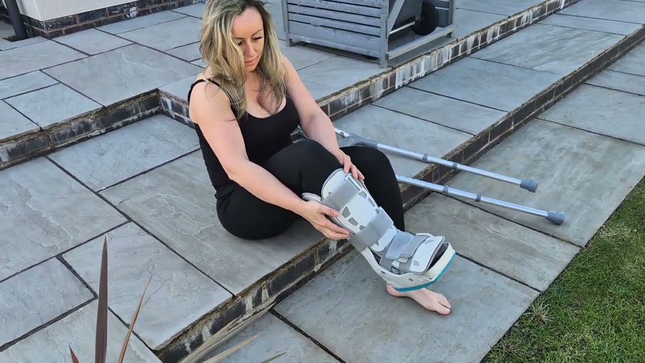 Fall from crutching in garden