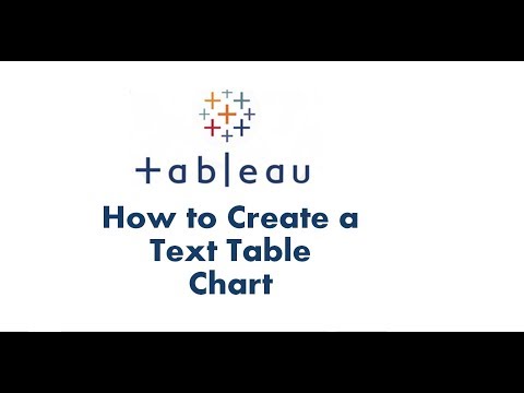Video: Bagaimana cara membuat tabel teks di tablo?