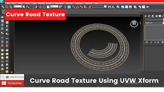 Apply Curve Road Texture in 3ds max using UVW Xform