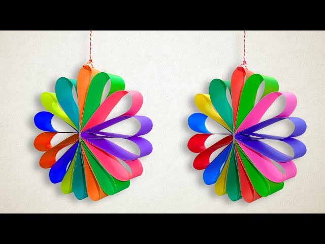 Paper Christmas Decorations - Multi Colored Hanging Paper Circle for  Christmas Party Decor 