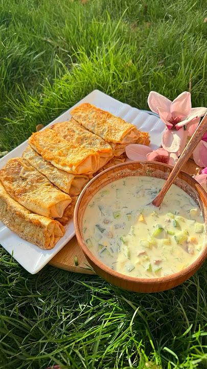 Okroshka va ko’katli lavash retsept)  #asmr #cooking #food #cook #asmrfood