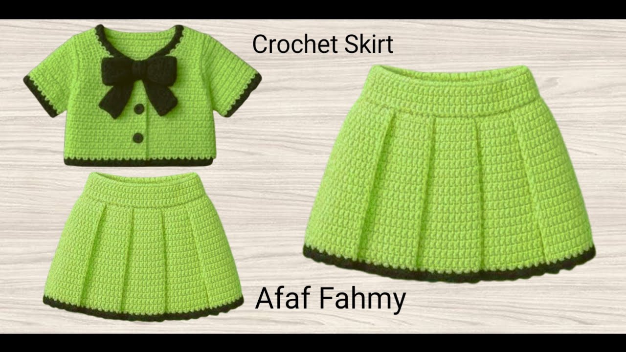 جيبة /تنورة كروشيه بكسرات بأسهل طريقة ولأى مقاس #crochet_skirt