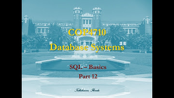SQL Basics Part 12