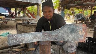 Knife Making - Forging A Sharp Kukri Knife From The Rusty Leaf Spring