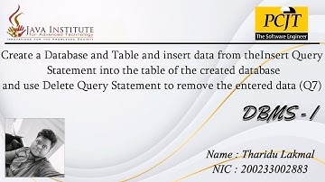 Insert data from the Insert Query and use Delete Query to remove the entered data (Q7)