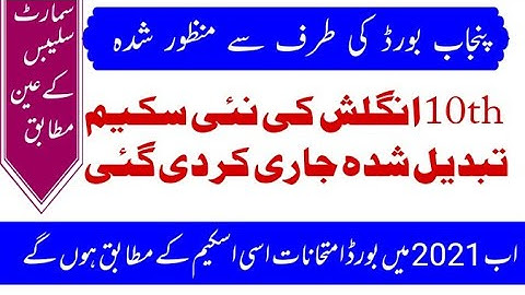 10th class English  paper pattern 2021 | English pairing scheme according to ALP