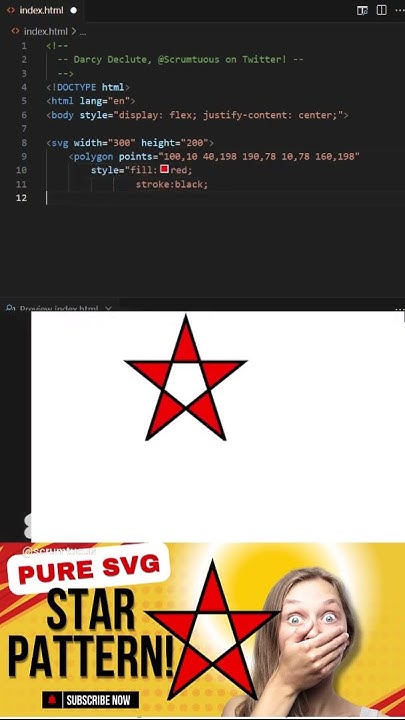 Pure SVG Star Pattern! Simple Red and Black Pentagon #HTML #CSS # ...
