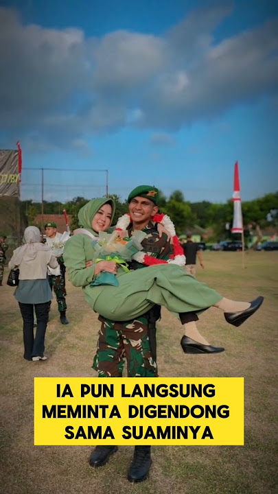 momen haru ketika istri prajurit TNI meminta digendong suami saat pulang satgas ‼️#tni #istri #haru