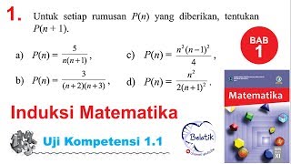 Uji Kompetensi 1.1 No 1 Induksi Matematika 11 SMA Halaman 13 Setiap  Rumusan P(n) - Tentukan P(n+ 1)