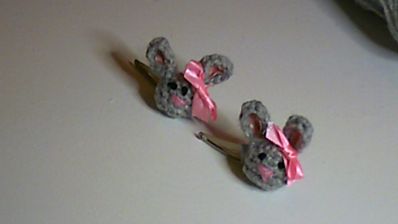 Cute Easter Bunny Crochet Hair Clips - YouTube