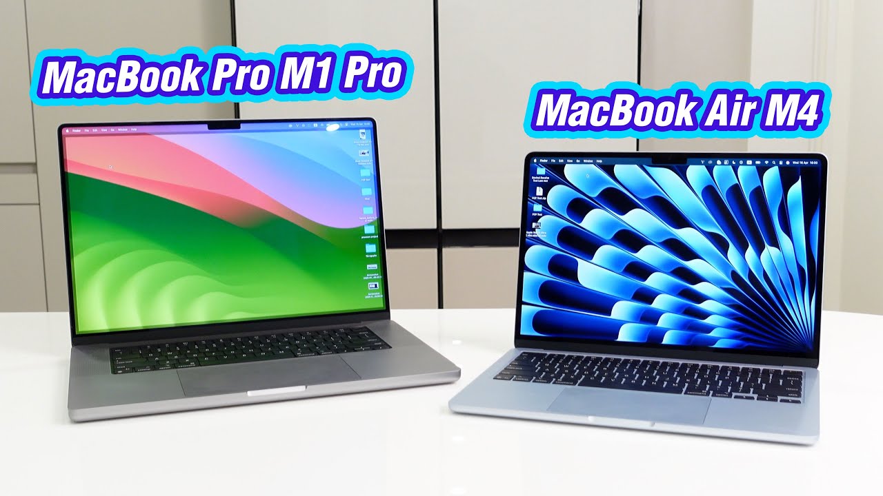 MacBook Air M4 vs MacBook Pro M1 Pro (bổ sung màn 120Hz) - YouTube