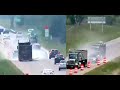 Multiple trucks blasted by road debris (2021)
