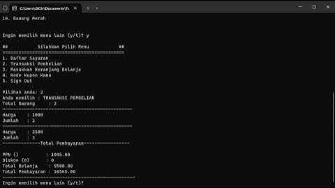 Membuat Program Kasir Sederhana dengan Bahasa C
