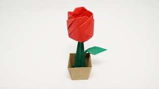 ORIGAMI ROSE IN A POT (Jo Nakashima)