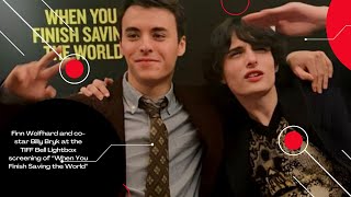 Finn Wolfhard and co star Billy Bryk at the TIFF Bell Lightbox screening of “When You Finish Saving