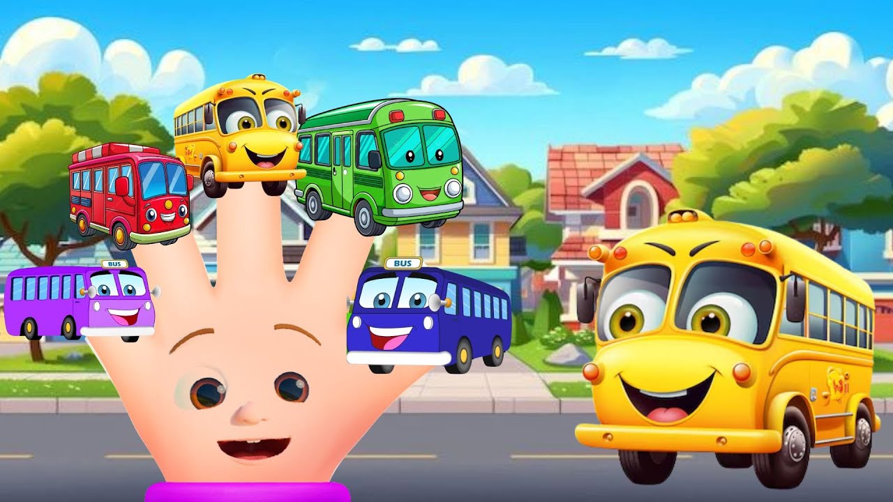 Five Little Buses | Fun Learning Video for Kids 🚍