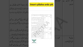 Urdu Smart Syllabus 9th 2025-2026#viral