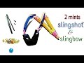 How to make Pocket size powerful slingbow & slingshot at home || in 2 mints With balloon