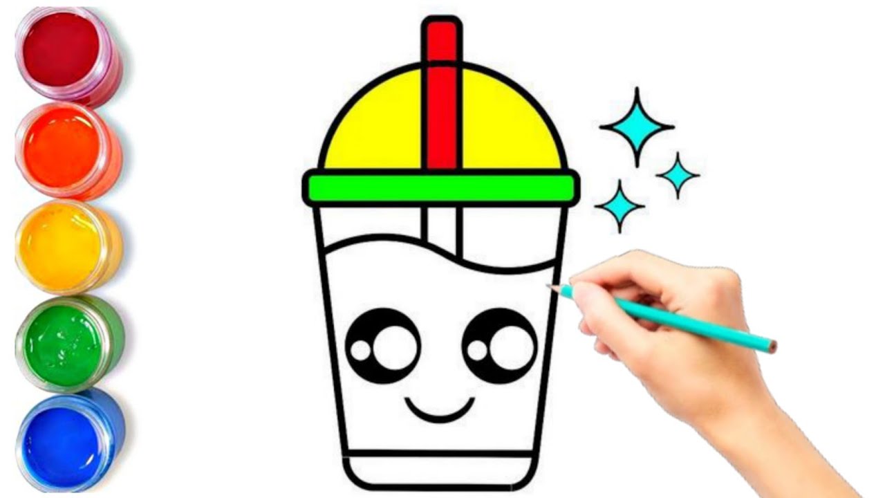 How to draw easy Boba tea drawing easy drawing step by step for kids