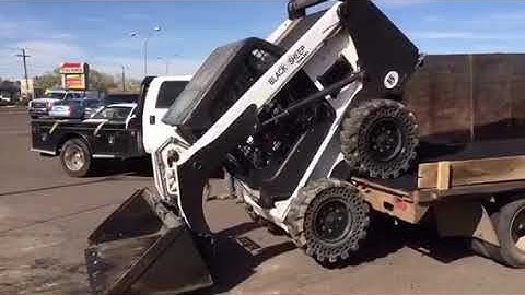 Reverse Bobcat Wheelie onto Truck - No Ramp!!