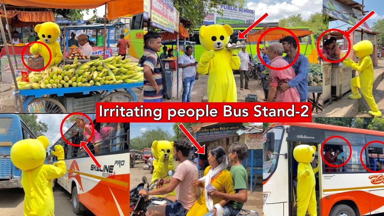Irritating people in bus 🚃 stand || part 2 ||teddy bear pranks|| bokaro teddy pranks|| bokaro teddy
