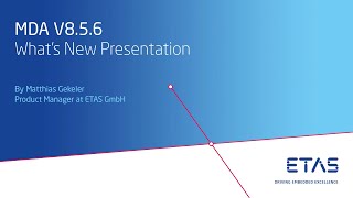 MDA V8.5.6 What’s New Presentation