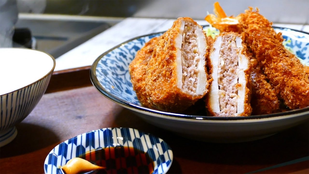 揚げ物の音は心地いい｜ひとり暮らしの和食ごはん｜蓮根のはさみ揚げ