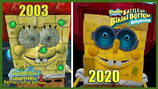 Comparison Robot SpongeBob Boss Battle PS2 vs. PS4 | SpongeBob Battle for Bikini Bottom Rehydrated